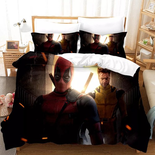 Kids' Deadpool Wolverine 3D Bedding Set Duvet Cover Single Double King Gifts UK - Picture 19 of 20
