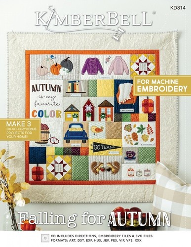 Falling For Autumn Quilt von Kimberbell - Maschinenstickmuster (Buch + CD)
