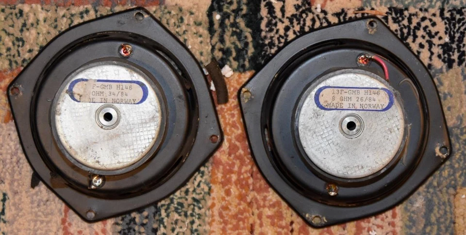 Par de Altavoces SEAS 13F-GMB 2 Altavoces Rango Medio 5" Thiel para Reparación 8 OHM Noruega Foto 2 de 4