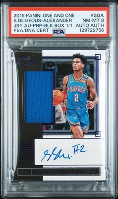2019 PANINI ONE & ONE SHAI GILGEOUS-ALEXANDER JERSEY AUTO 1/1 PSA 8 GAME WORN