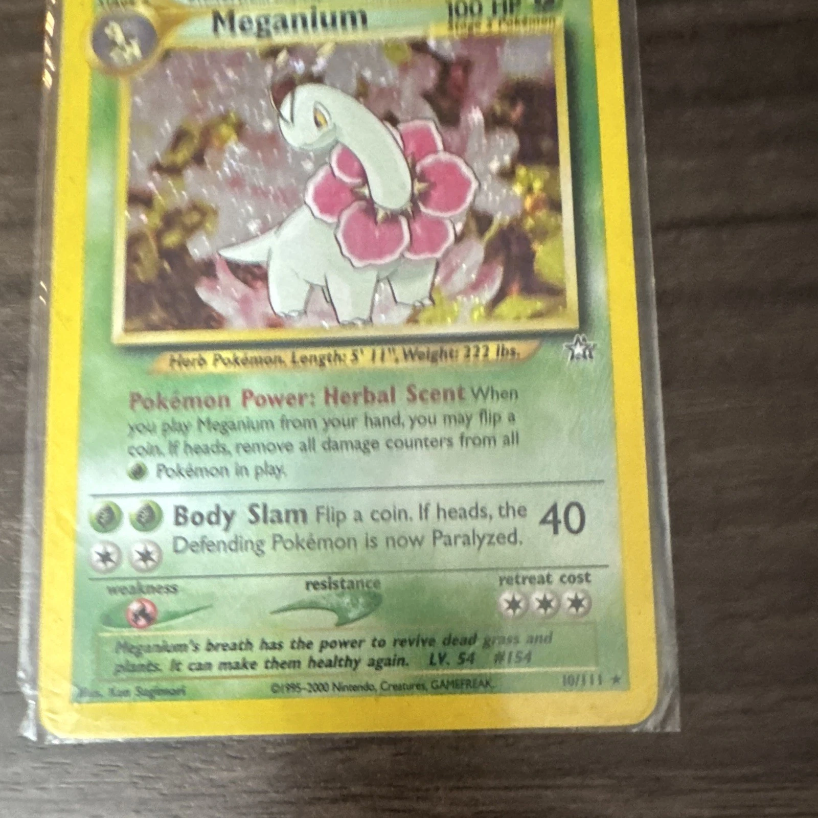 Pokémon TCG Meganium Holo Rare Card 10/111 Neo Genesis Unlimited