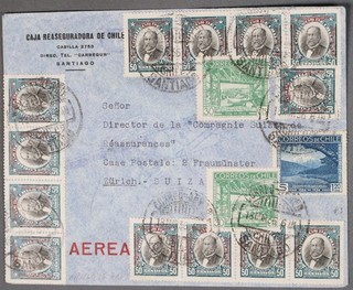 MayfairStamps Chile 1936 Santiago to Zurich Switzerland Air Mail Cover cca_09511