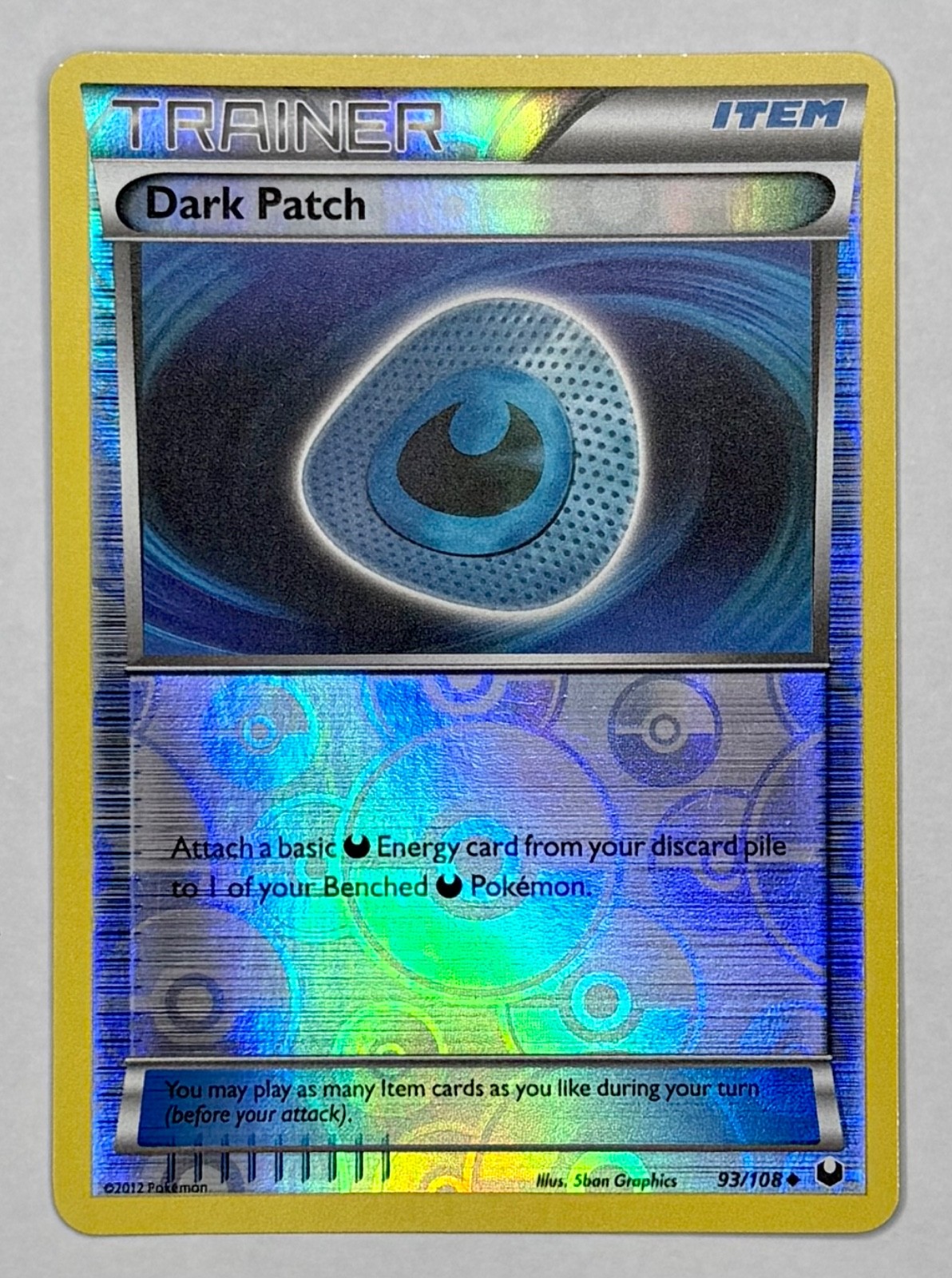 Pokémon TCG, Dark Patch, 93/108, Reverse Holo, B&W Dark Explorers, LP