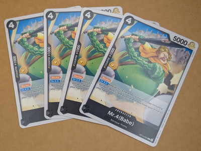 One Piece TCG 4x OP14-093 Mr.4 (Babe) Playset Englisch Near Mint