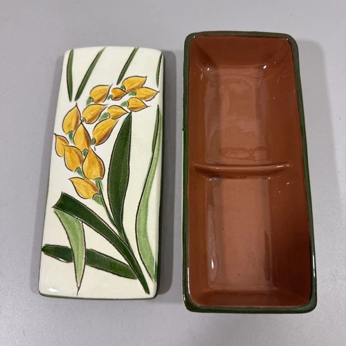 Stangl Pottery Trenton PA Trinket Cigarette Box  Rectangle Divided Dish Lid 3792