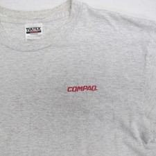 Vintage Compaq Shirt Mens XL Gray 90s Software Tech Technology Company Internet