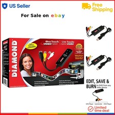 VHS to Digital Converter USB 2 Ports Windows Mac One Touch Video Capture