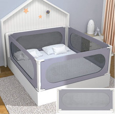 SeseYii Baby Bed Rail with Safety Y-Strap Extra Long Twin Full Queen King Size
