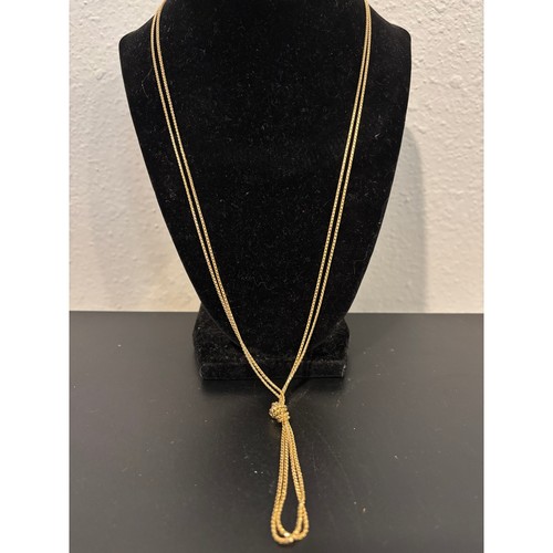 Vintage Monet Gold Tone Lariat Necklace Chain 
