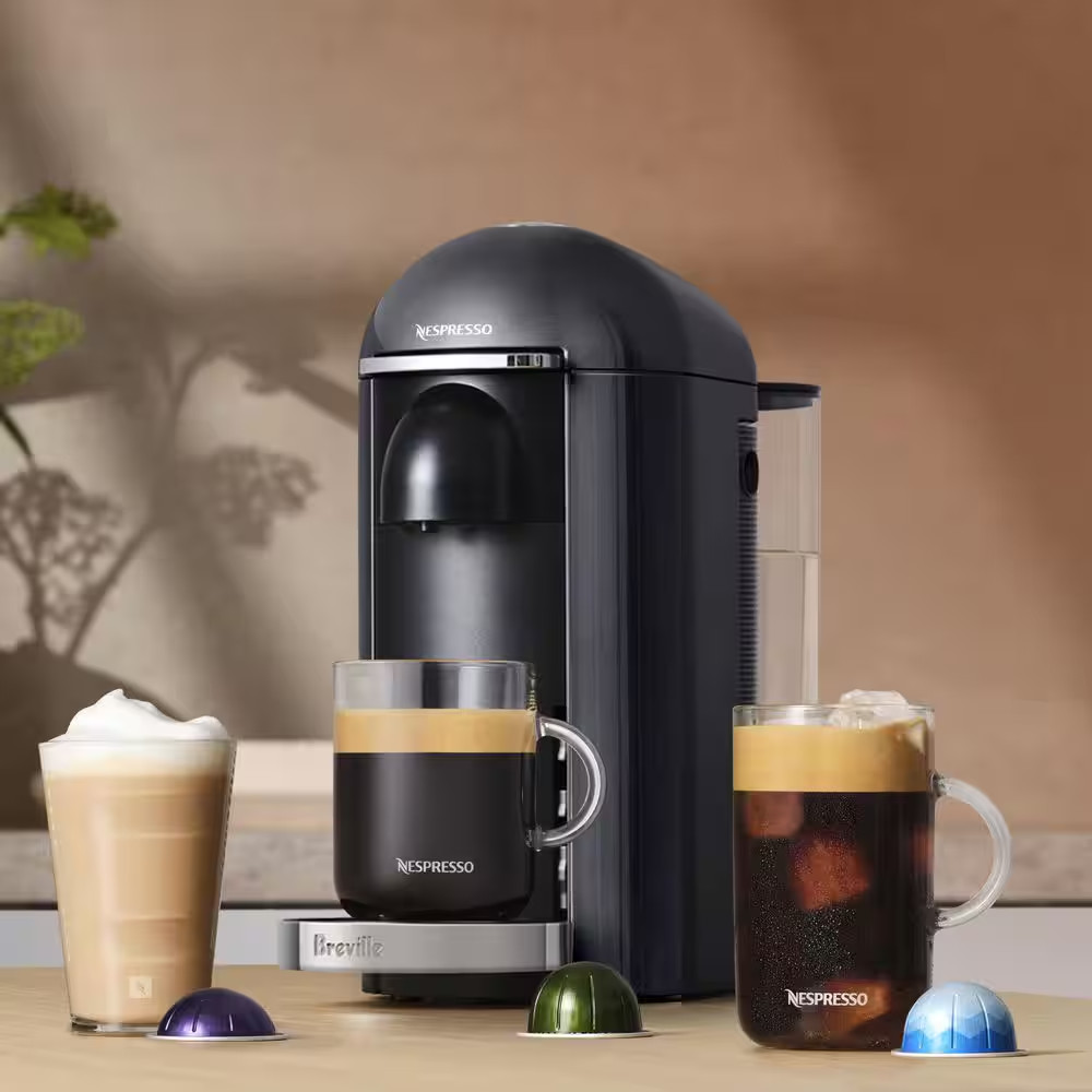 Nespresso VertuoPlus Deluxe Coffee & Espresso Machine + Aeroccino Milk Frother