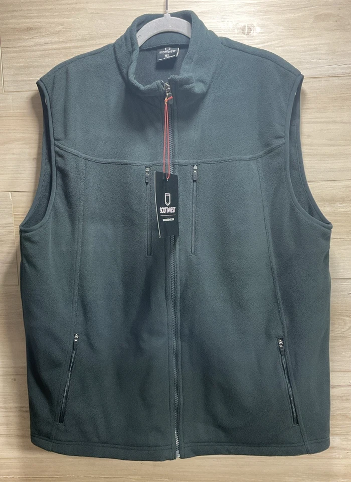 NEW SCOTTeVEST Fireside Fleece Vest Dark Gray Pockets Full Zipper Men’s XL - Image 3 of 4