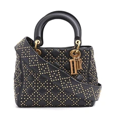 Christian Dior Lady Christian Dior Cannage Studded Black #110