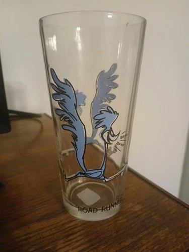 Vtg 1973 Road Runner Pepsi Logo Under Name Black Letters Federal Thin Glass