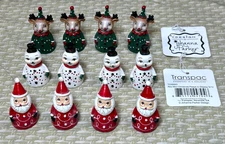 Transpac JOHANNA PARKER DESIGN Mini Christmas Peeps Set of 12 NEW