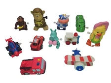 Vintage Wind-Up Toys Lot of 11 Novelty  - Animals, Vehicles, and More- Tested