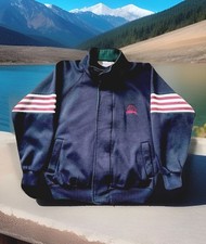 VINTAGE CHRISTIAN DIOR MONSIER ZIP UP VARSITY JACKET NAVY/MAROON MENS MEDIUM