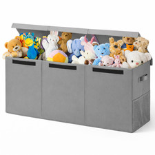 Contenitore Box 3Scomparti Porta Giocattoli Pieghevole Coperchio 118LT Organizer
