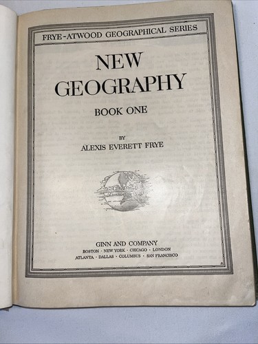 Antique 1928 Textbook "New Geography Book One" Frye-Atwood Geo. Series HC Book - Picture 6 of 13