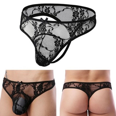 Schwarzer T-Back G String Geschenk Dessous Kollektion 5% Elasthan 95% Nylon