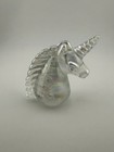 Albert E. Price Iridescent Glass Unicorn Head Paperweight Vintage USA Label — photo 1