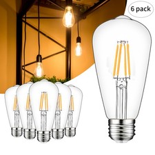 BRIMAX E27 Screw Bulb ST58 Vintage Led Light Bubs 6W 8W Warm White Antique Lamp
