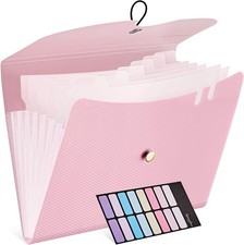 7 Pockets Expanding File Folder, A4 Size Accordion File Folders with 12 Labels,