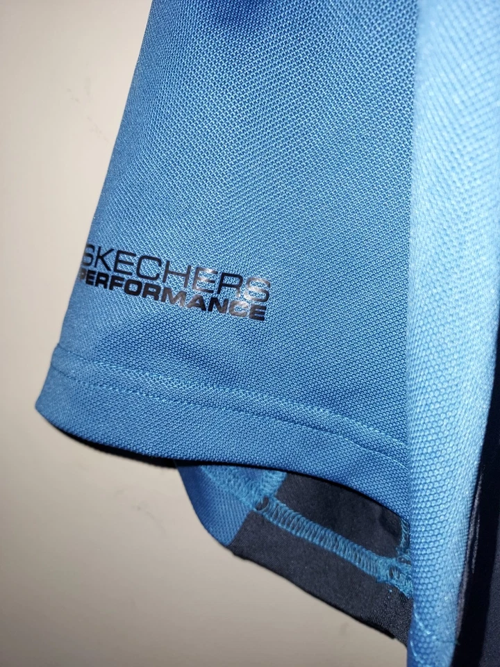 Polo de golf Skecher para hombre XL manga corta rendimiento atlético azul Foto 4 de 4