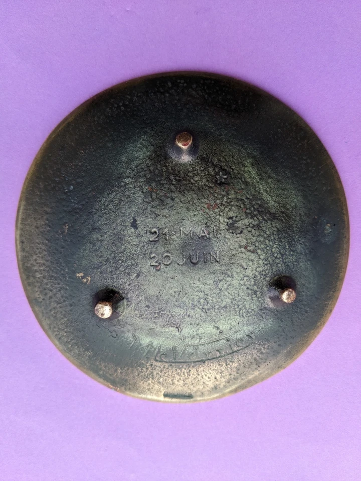 Max LE VERRIER : ancien vide-poche / coupelle en bronze signe des gémeaux - Photo 3/4