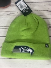 NEW '47 Seattle Seahawks Basic Cuffed Knit Hat Neon Green Logo