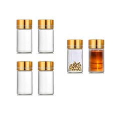 ZGGAZCA 4Pcs Tiny Glass Jars with Lids 2ml Miniature Vials Bottles clear