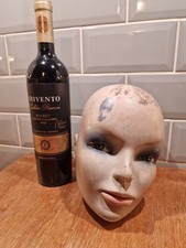 Vintage Shop Display Mannequin Head Hand Painted Features Glass Eyes