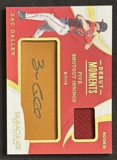2020 Panini Immaculate #DM-ZG Zac Gallen Debut Moments Rookie RC Patch Auto
