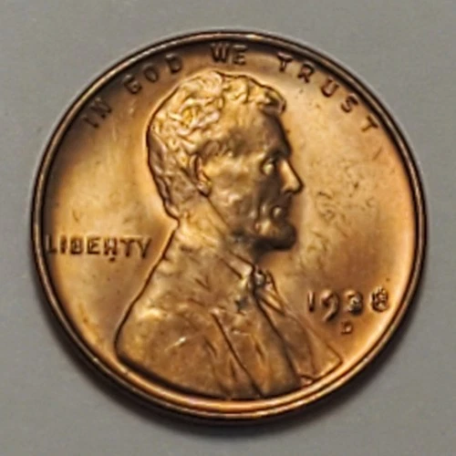 GEM UNC++ Low Mintage 1938 D Lincoln Wheat Cent
