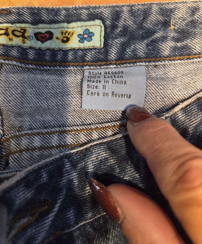 Pantalones de mezclilla acampanados vintage Y2K años 90 Mudd tiro bajo retazos talla 11 Foto 4 de 4