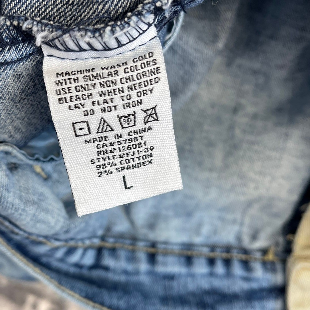 REASON Patchwork Denim Jacket Mens Large Distress… - image 3