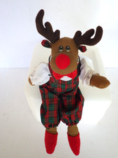 Vintage Russ Luv Pets Christmas Reindeer Plush Stuffed Tartan Plaid Jumper 12"