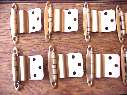 10 cerniere in ottone satinato offset 3/8" per ante armadio nuove - Foto 3 di 8