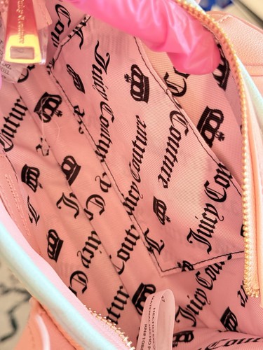 Juicy Couture Soft Serve Mini Tote Bag Satchel w/ Coin Bag Natural Pink Diamond - Picture 16 of 17