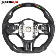 Carbon Fiber Led Steering Wheel For Evolution Evo X Gsr Mr 10-15 With Cf Trim Carbon Fiber Led Steering Wheel For Evolution Evo X Gsr Mr 10-15 With Cf Trim