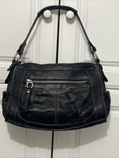 FOSSIL Black Pebbled Leather Shoulder Bag Great Condition
