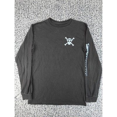 Ripple Junction One Piece Straw Hat Crew Long Sleeve Shirt Mens Small Black S