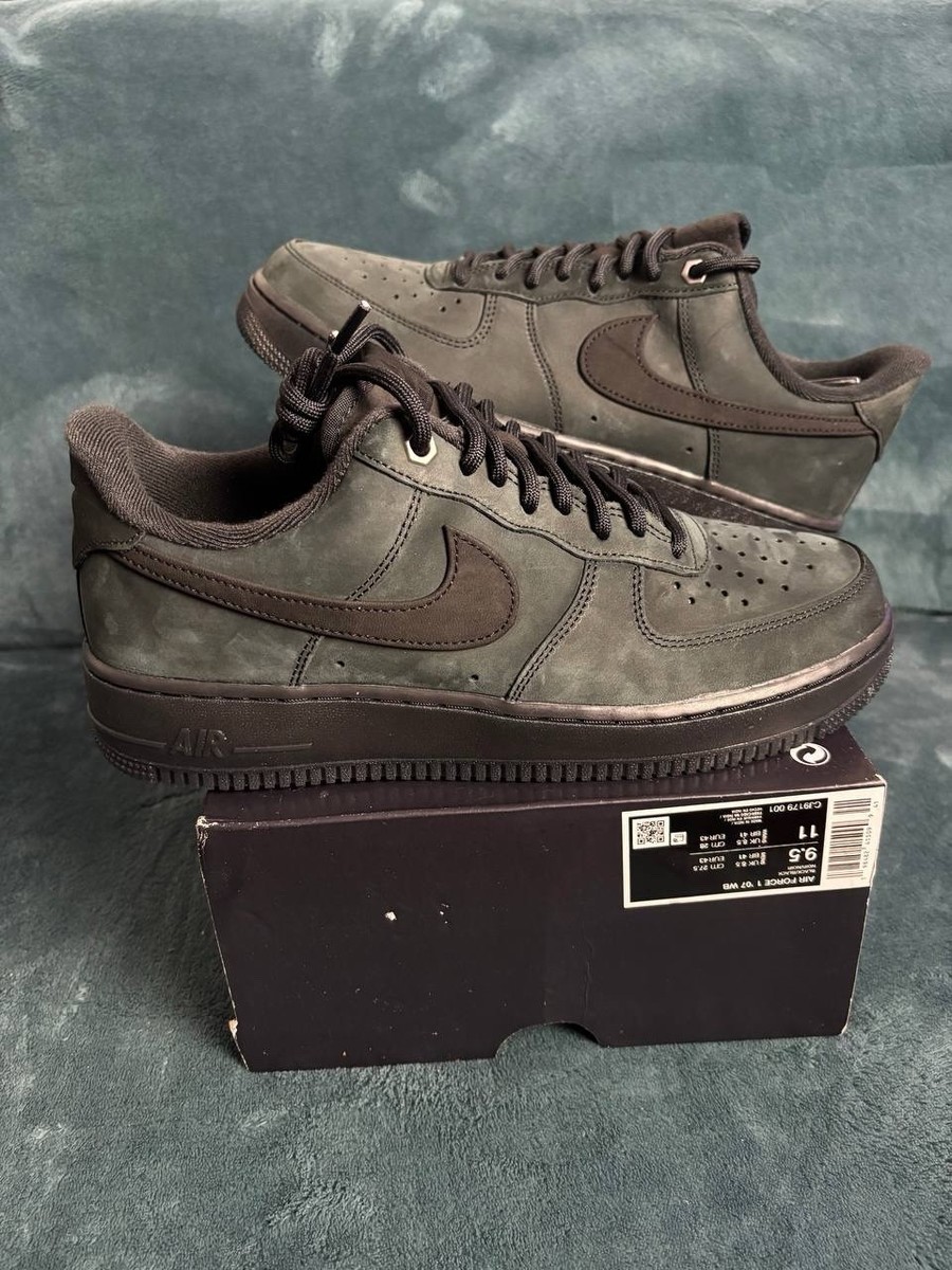 Nike Air Force 1 Low '07 WB Triple Black Nubuck Mens CJ9179-001
