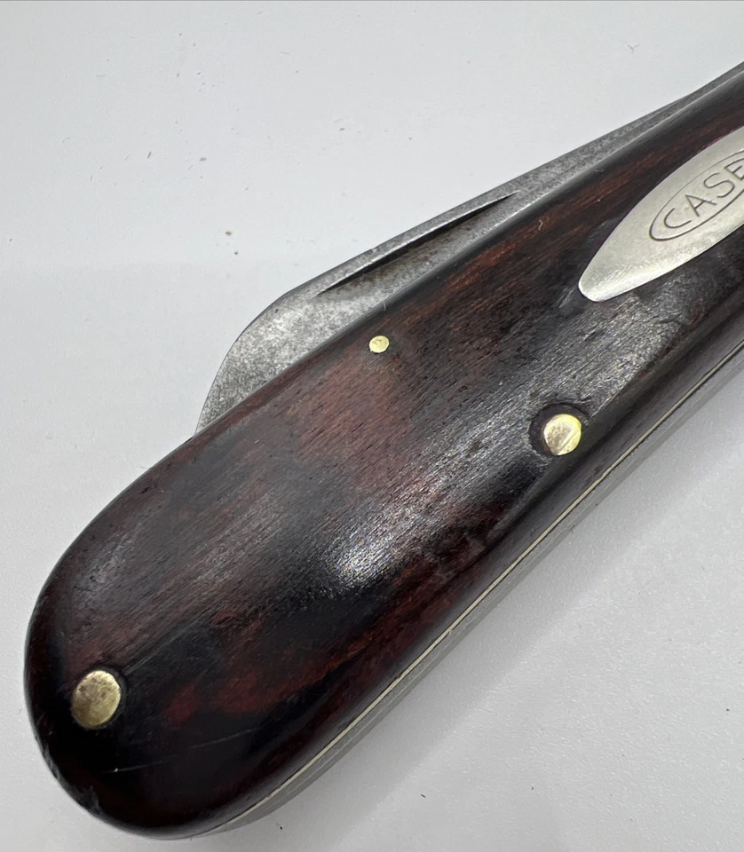 Vintage Case 6217 2 Blade Smooth Wood Handle USA Loom Fixer - Image 4 of 4