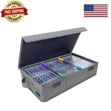 Durable Waterproof Cassette Tape Rack with Labels - Holds 48 Cases Slim Design