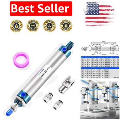 #ad Adjustable Buffer 20mm Bore Air Cylinder 100mm Stroke 1.0 MPa Max Pressure $31.99