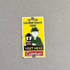 VINTAGE COLEMAN DOOR PALM PUSH PORCELAIN SIGN CAR GAS TRUCK MOTORCYCLE OIL
