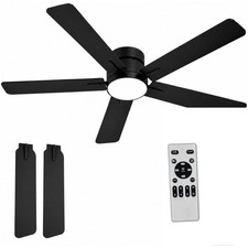 42 Inch Ceiling Fan with Lights LED 6 Speed Remote Control Low Profile Timer