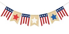 Red White and Blue Star Banner 4th of July Decorations, American Independence