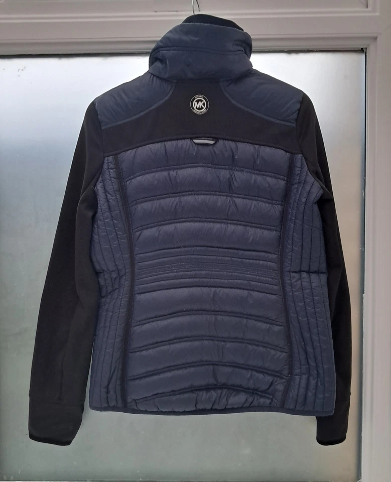 MICHAEL KORS Down Filled Puffer Jacket  S Navy Blue, Black Fleece Sleeve - Image 4 of 4