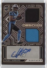 2021 Panini Obsidian Rookie Jersey Ink /150 Chuba Hubbard #RJI-CH Auto RC